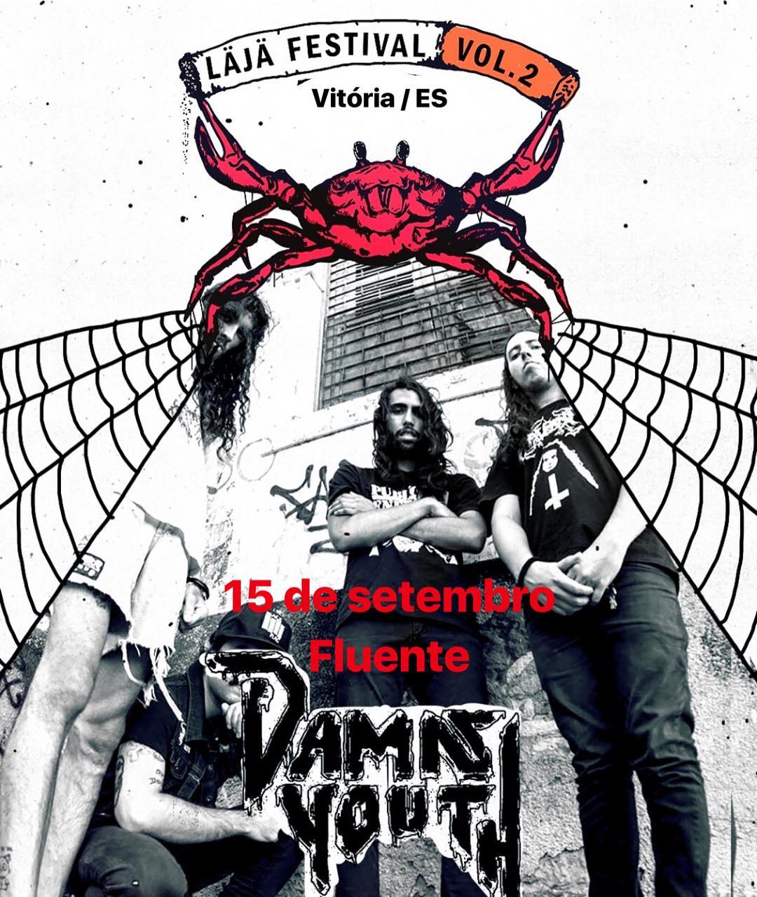 läjä-festival-vol-2-cartaz-damn-youth-15-setembro-vitória-fluente-reprodução-instagram-mozine